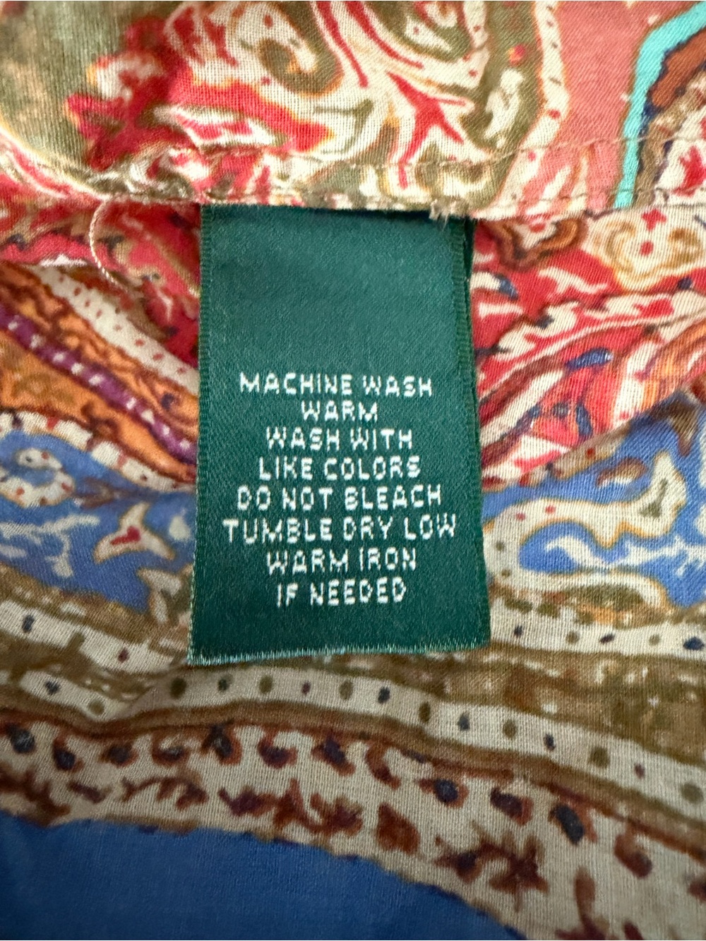 Ralph Lauren Red Brown Blue Green Paisley Button-Down Shirt - Picture 6 of 6